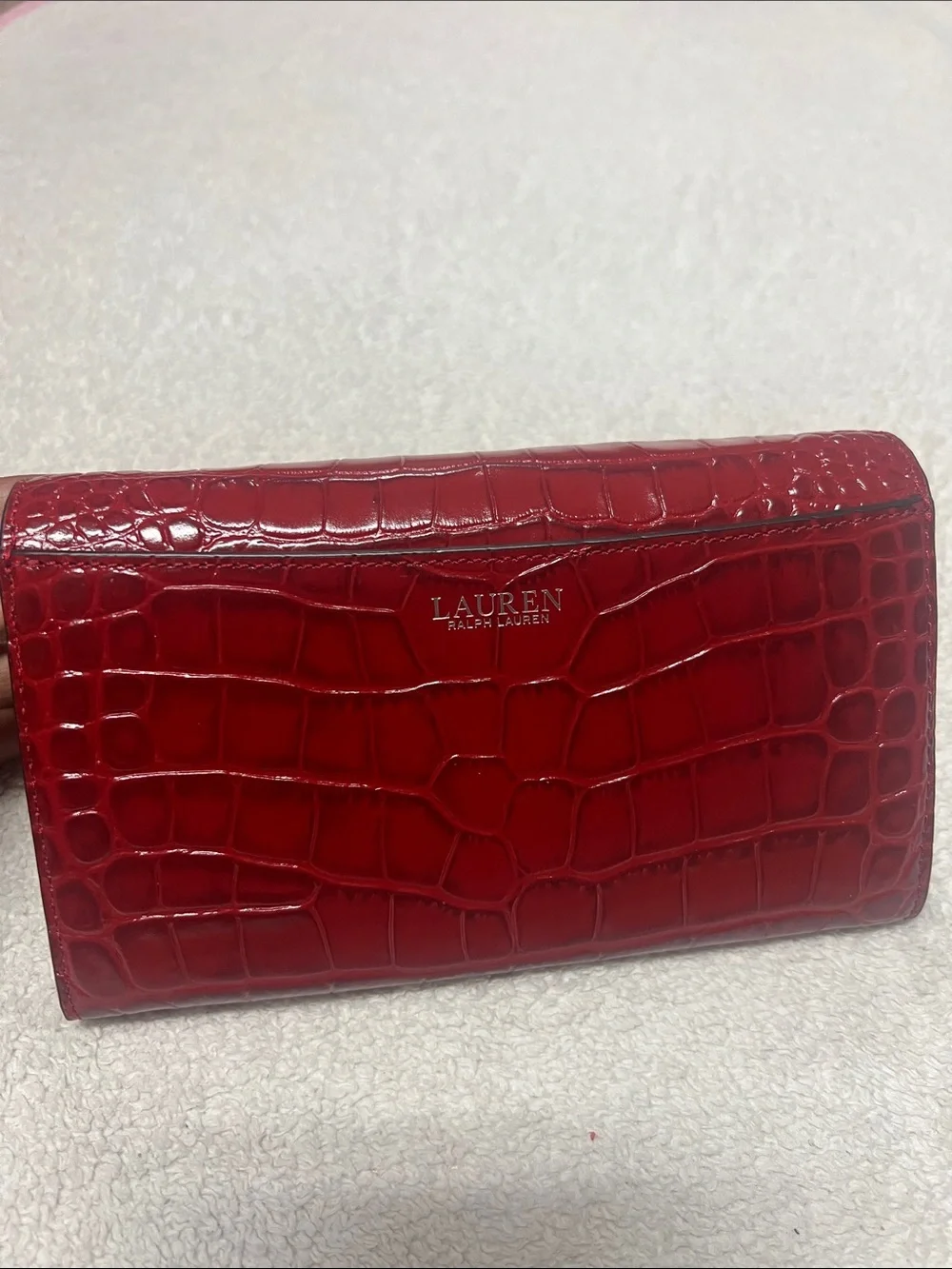 Lauren Ralph Lauren Adair Croc-Embossed Leather Crossbody